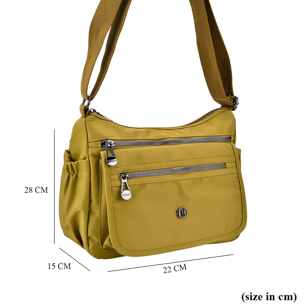 Versatile Messenger Crossbody Bag with Adjustable Strap - Olive