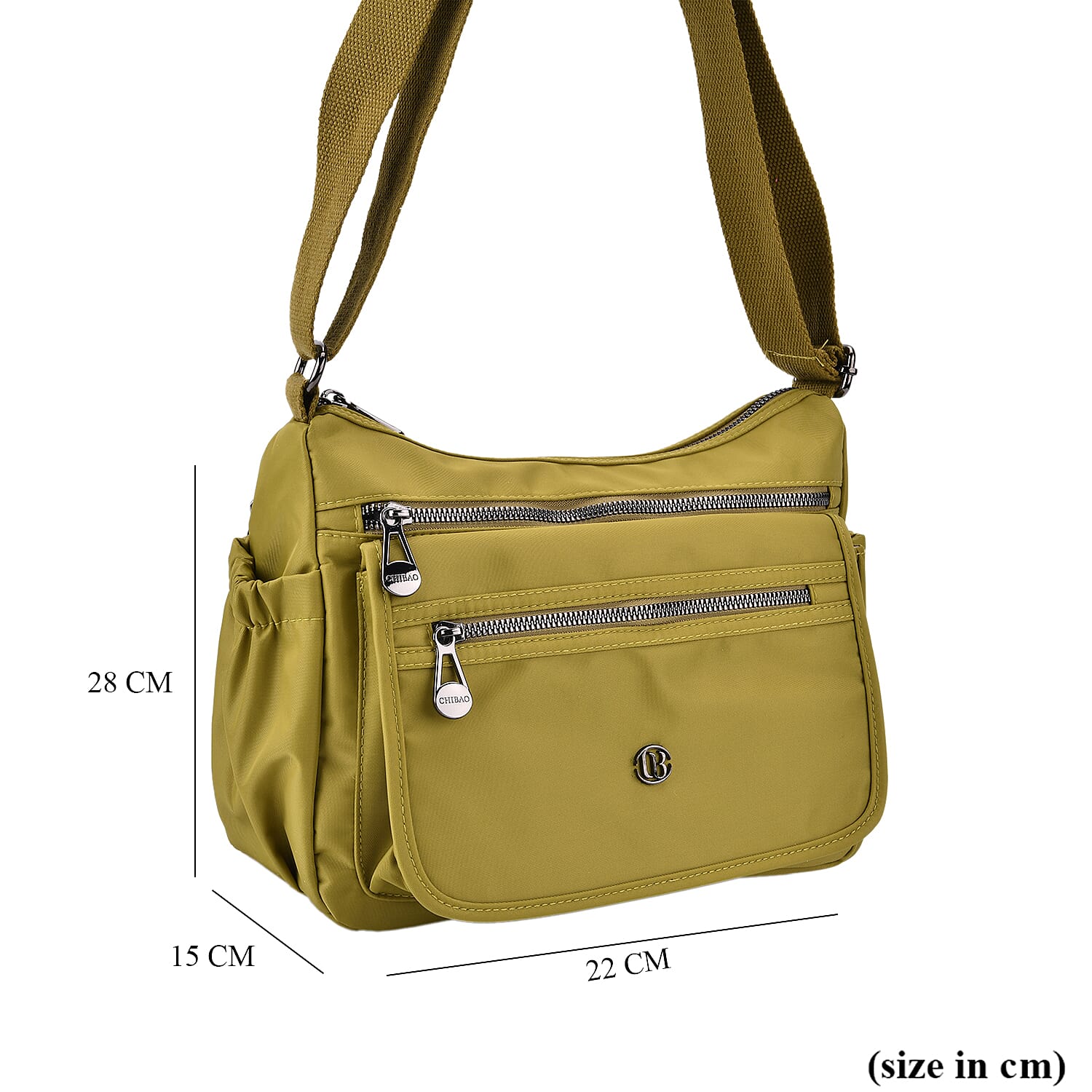 Versatile Messenger Crossbody Bag with Adjustable Strap - Olive