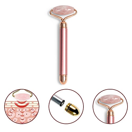 Vibrating Roller - Rose Quartz (AA Battery not included)