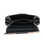 Vintage Chinese Hand Embroidered Crossbody Bag - Black