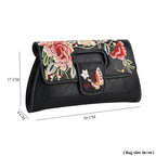 Vintage Chinese Hand Embroidered Crossbody Bag - Black