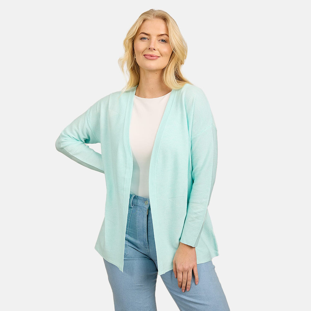Mudflower Star & Ottoman Print Cardigan (Size 10) - Light Turquoise