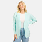 Mudflower Star & Ottoman Print Cardigan (Size 16) - Light Turquoise