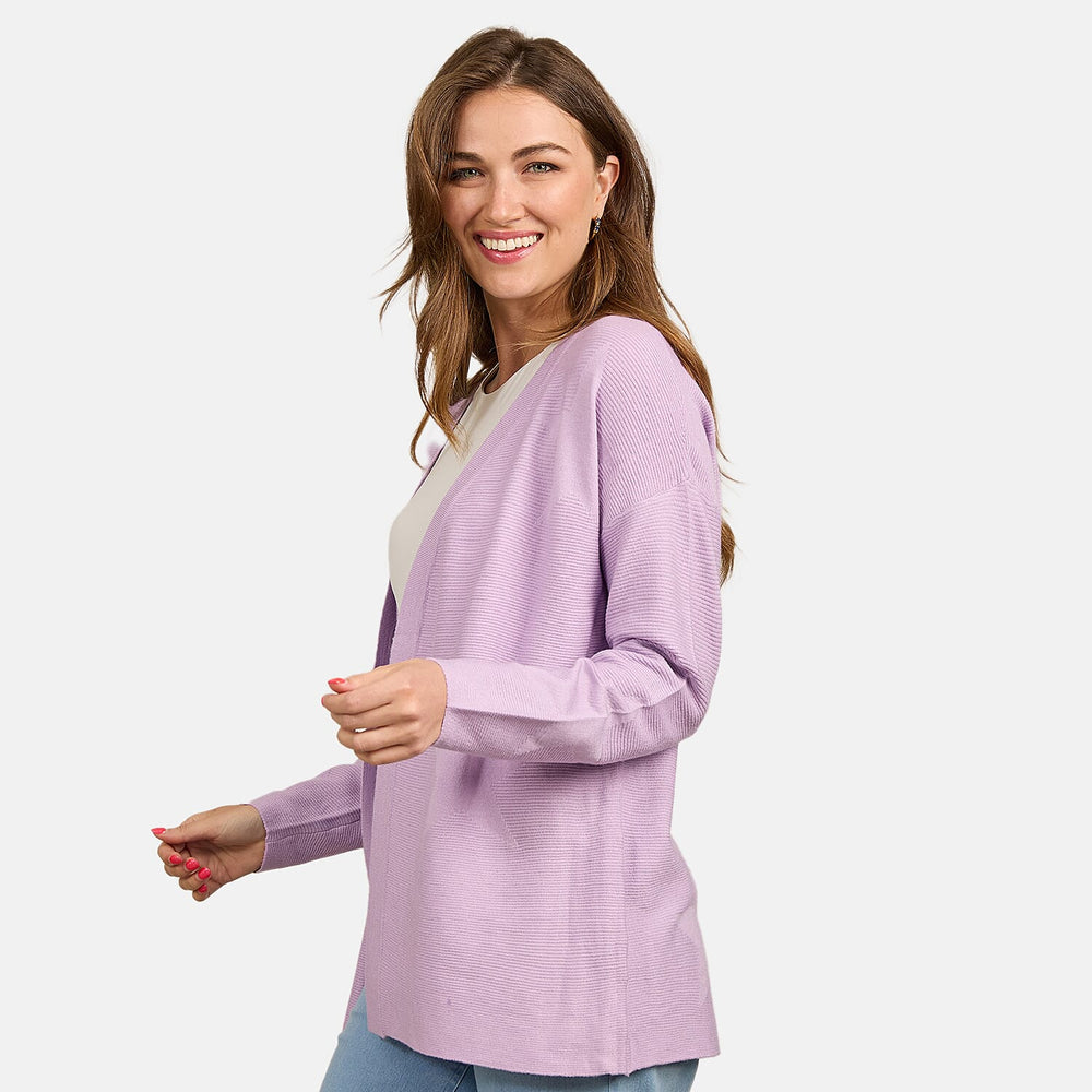 Mudflower Star & Ottoman Print Cardigan (Size 16) - Orchid