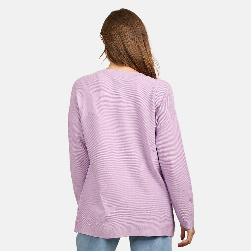Mudflower Star & Ottoman Print Cardigan (Size 16) - Orchid