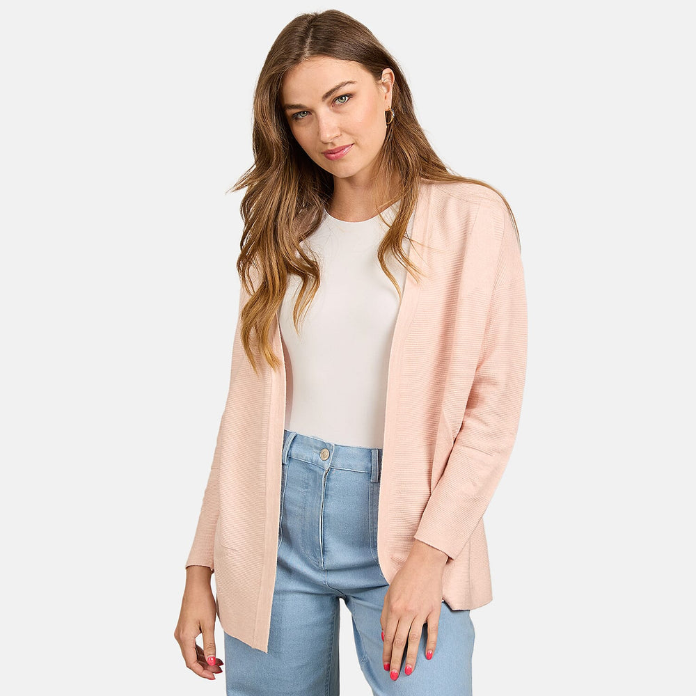 Mudflower Star & Ottoman Print Cardigan (Size 10) - Peach