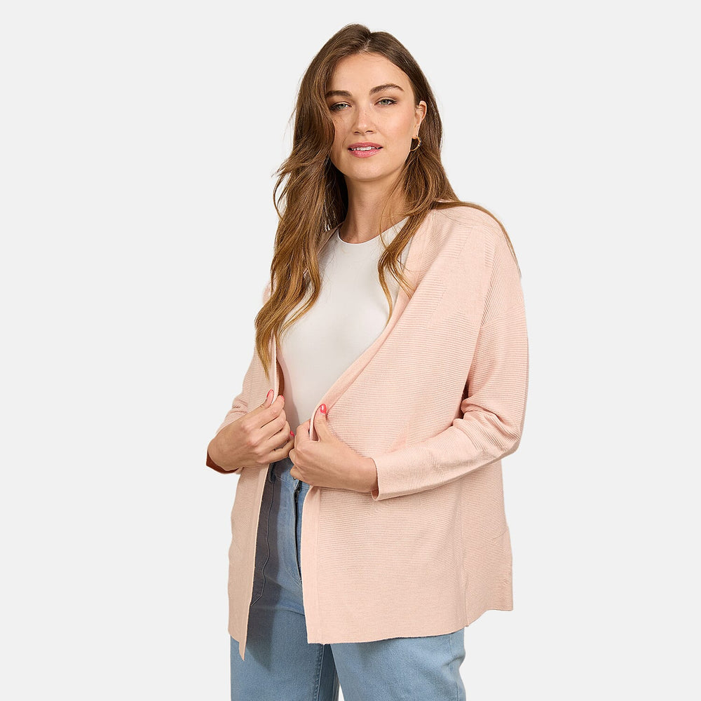 Mudflower Star & Ottoman Print Cardigan (Size 10) - Peach