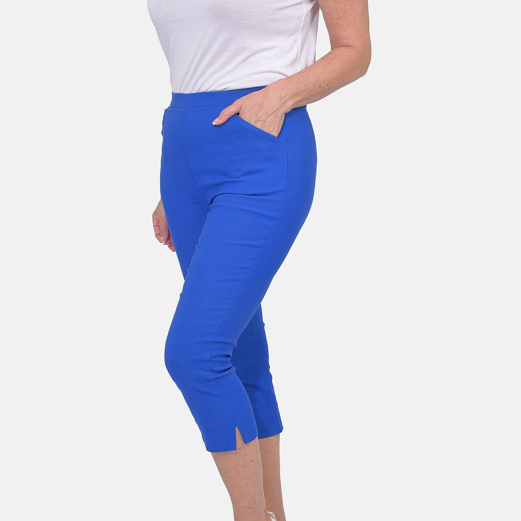 EMELIA Crop Bengaline Trousers (Size S) - Cobalt