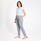 Ladies Elastic Waist Trouser (Size 10) - Light Grey