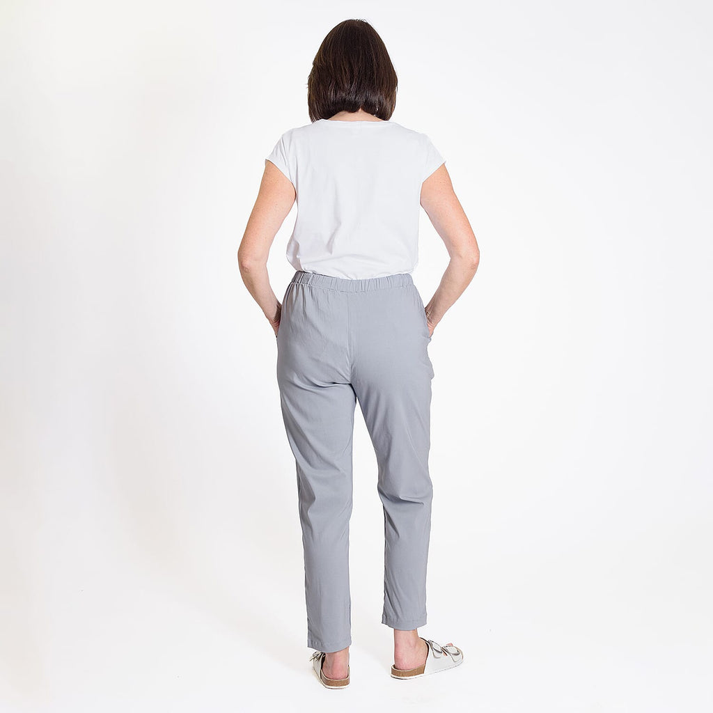 Ladies Elastic Waist Trouser (Size 10) - Light Grey