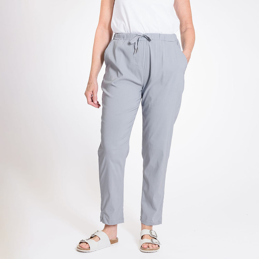 Ladies Elastic Waist Trouser (Size 12) - Light Grey