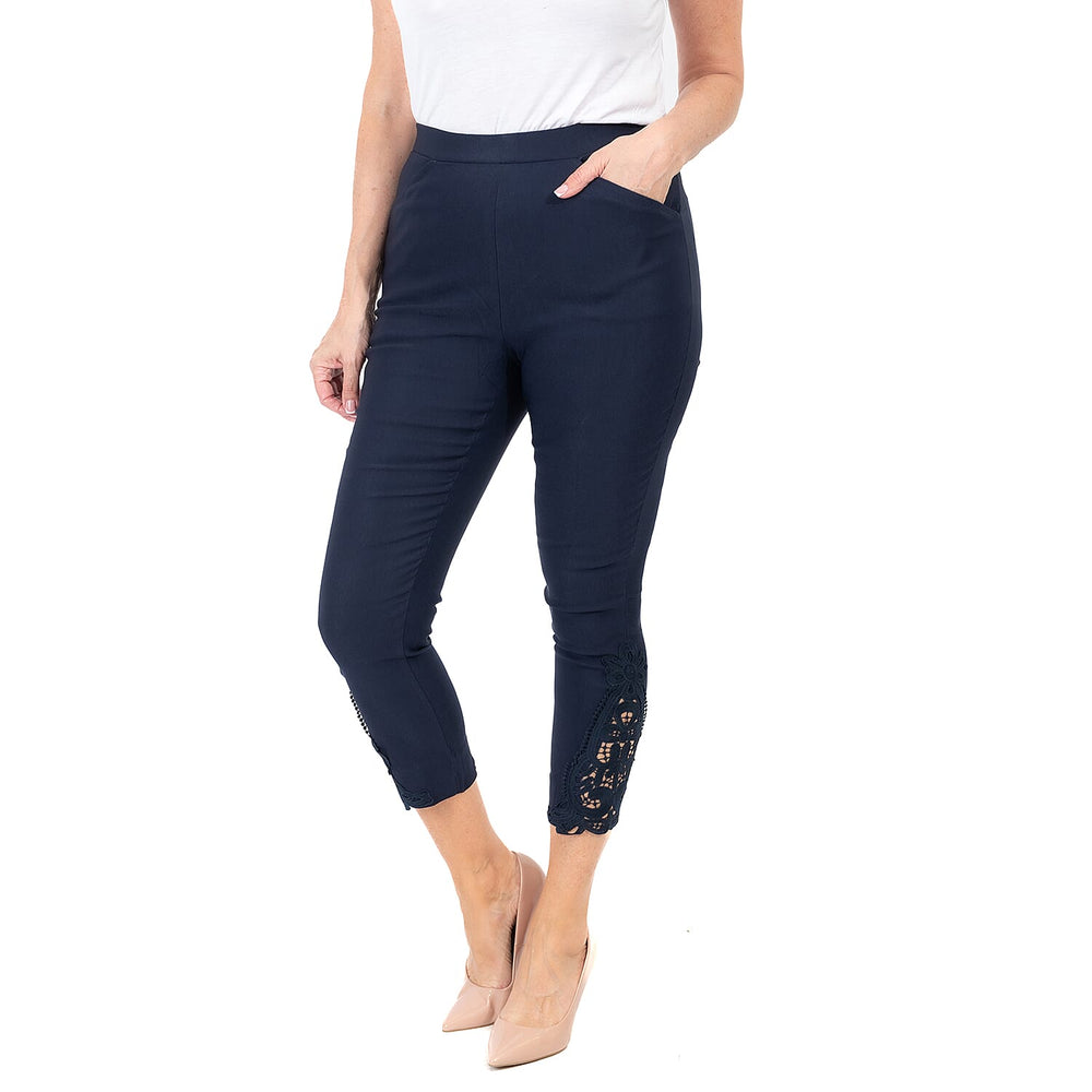 Closeout Deal - Maison Crotchet Bengaline Trouser (Size S) - Navy