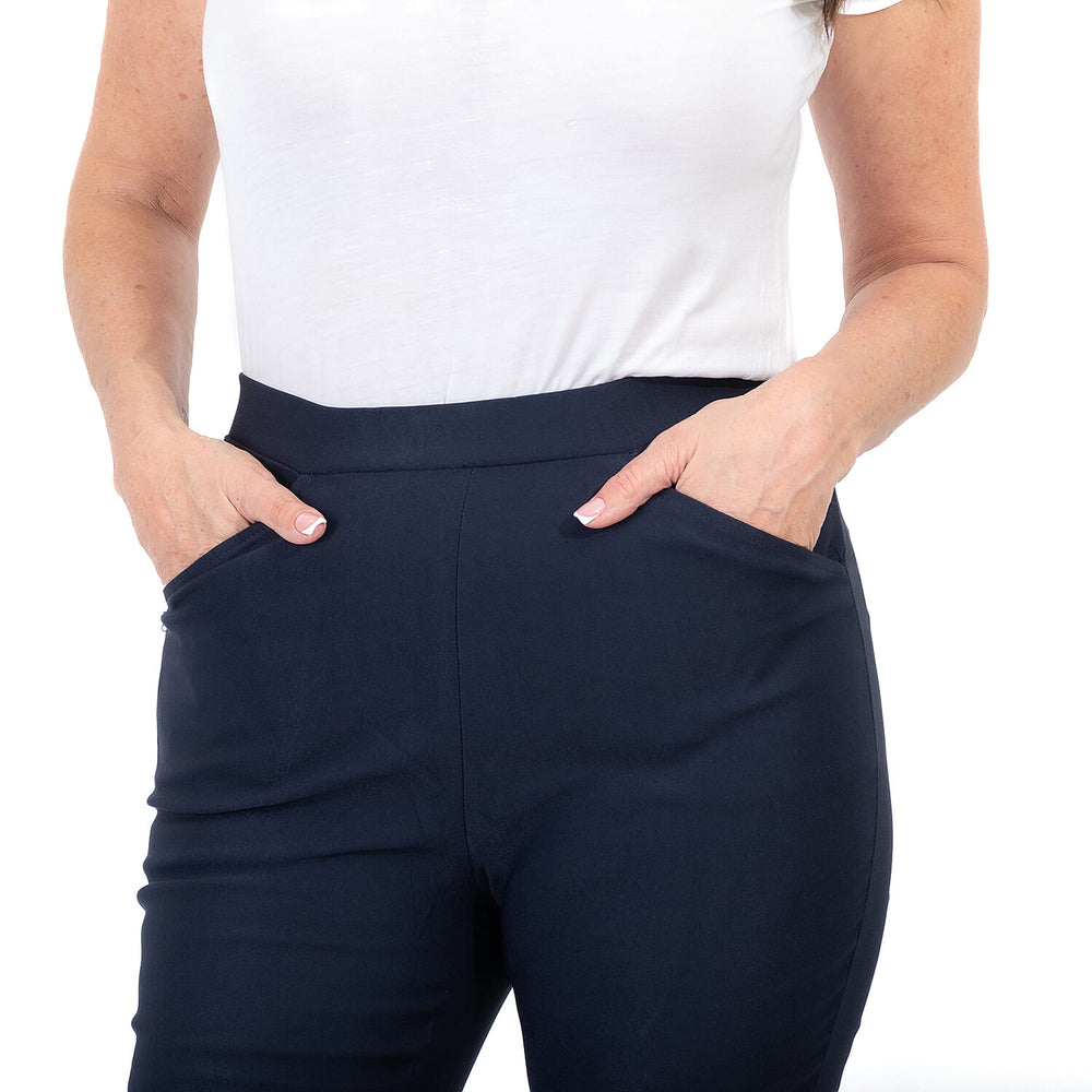 Closeout Deal - Maison Crotchet Bengaline Trouser (Size S) - Navy