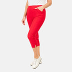 EMELIA Crop Bengaline Trousers (Size S) - Red
