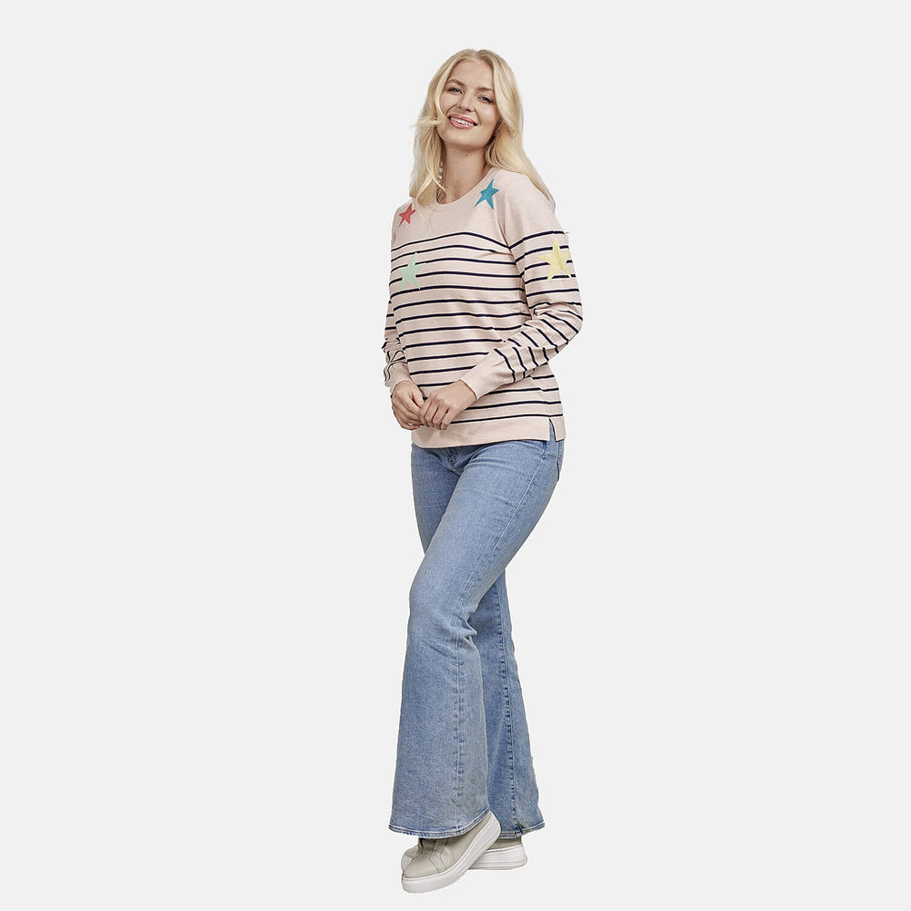 Viscose Jumper  White & Navy