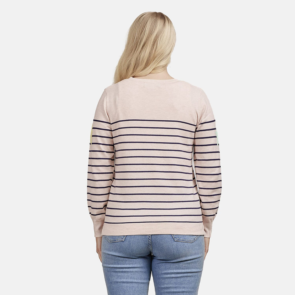 Viscose Jumper  White & Navy