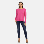 Viscose Knitted Jumper (Size 1x1 cm) - FUSHIA RED
