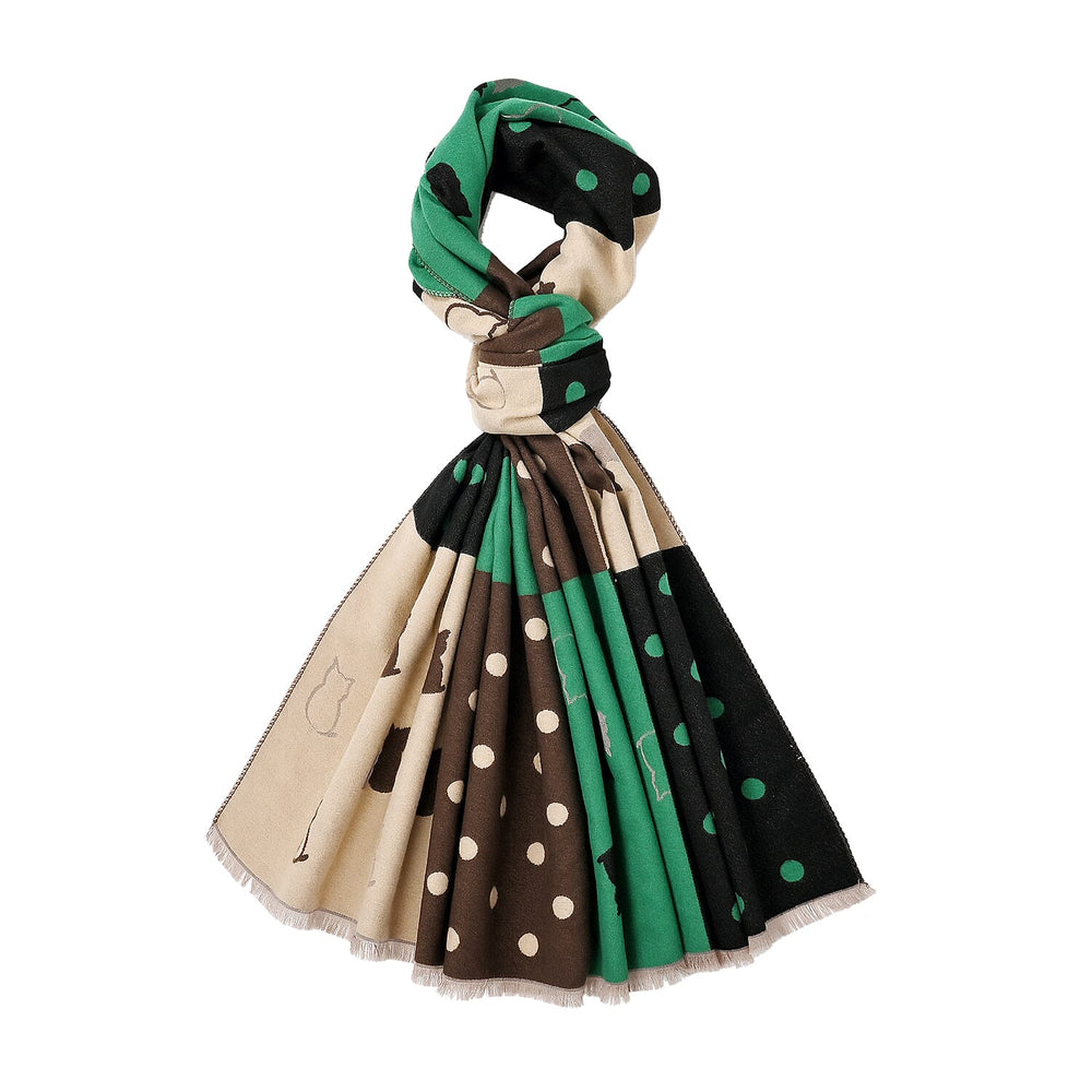 Closeout Deal Patchwork Pattern Super Soft Shawl (One Size, 180x67cm) - Green Black - Multi