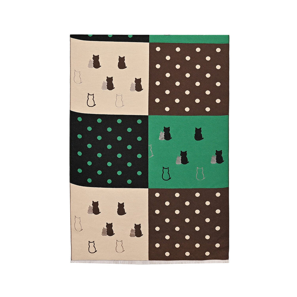 Closeout Deal Patchwork Pattern Super Soft Shawl (One Size, 180x67cm) - Green Black - Multi