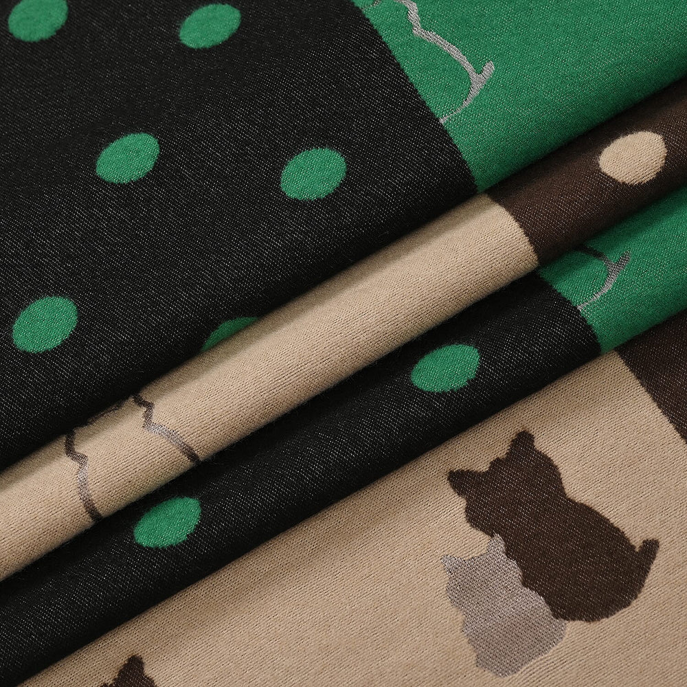Closeout Deal Patchwork Pattern Super Soft Shawl (One Size, 180x67cm) - Green Black - Multi