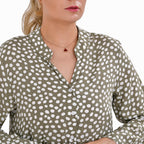 La Marey 100% Viscose Polka Dot Pattern V-Neck Casual Tunic Dress (Size - S-M, 10-14) - Green