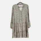 La Marey 100% Viscose Polka Dot Pattern V-Neck Casual Tunic Dress (Size - S-M, 10-14) - Green
