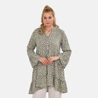 La Marey 100% Viscose Polka Dot Pattern V-Neck Casual Dress (Size -  L-XL, 16-20) - Green
