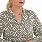 La Marey 100% Viscose Polka Dot Pattern V-Neck Casual Dress (Size -  L-XL, 16-20) - Green