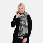 Viscose Printed Shawl (Size 185x65 cm) - Beige