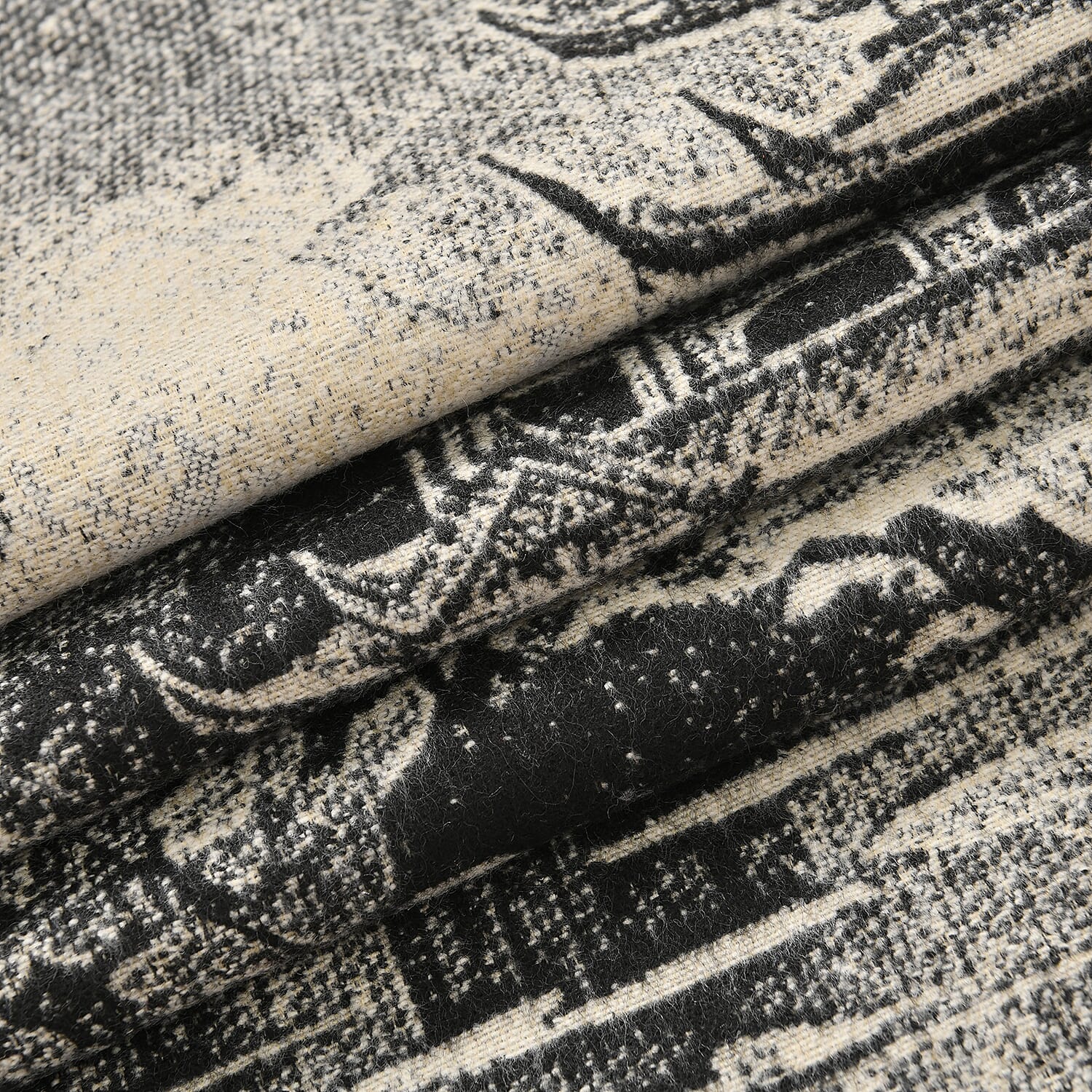 Viscose Printed Shawl (Size 185x65 cm) - Beige
