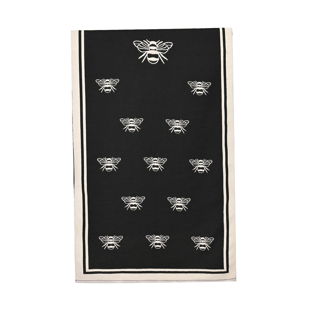 Closeout Deal Honeybee Pattern Super Soft Shawl (One Size, 180x67 cm) - Black
