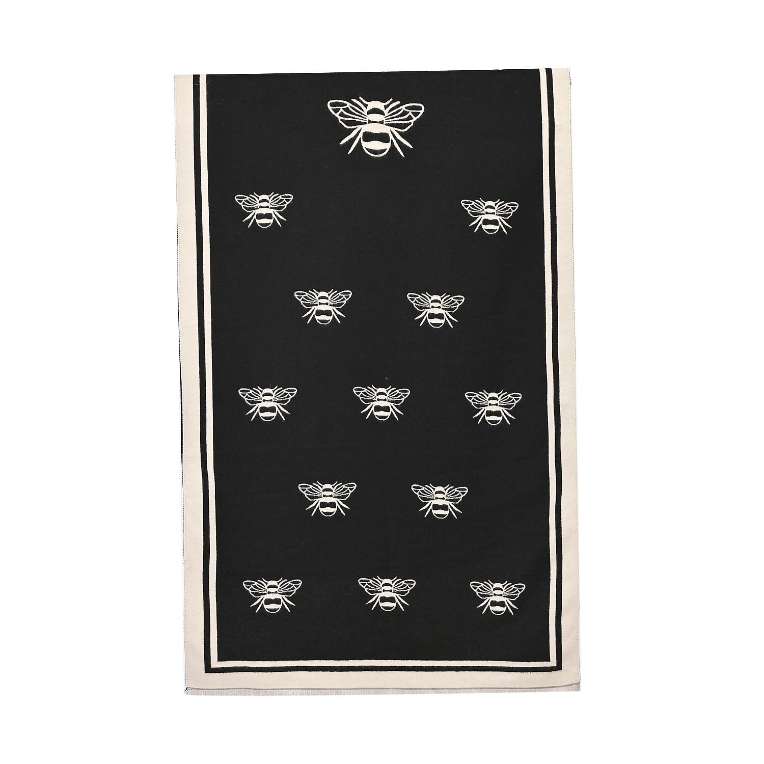 Closeout Deal Honeybee Pattern Super Soft Shawl (One Size, 180x67 cm) - Black
