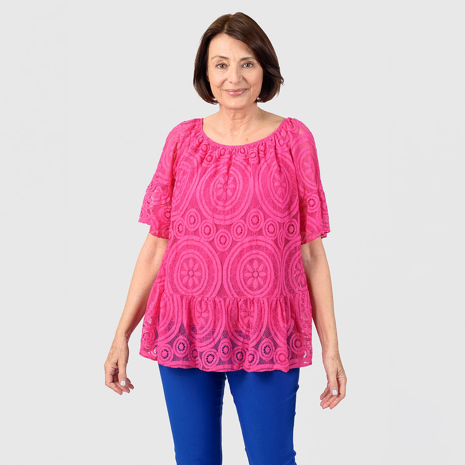 Mudflower Lace Top (One Size) - Pink