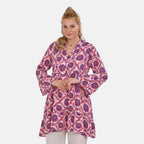 La Marey 100% Viscose Totem Pattern V-Neck Top (Size - L-XL, 16-20) - Pink