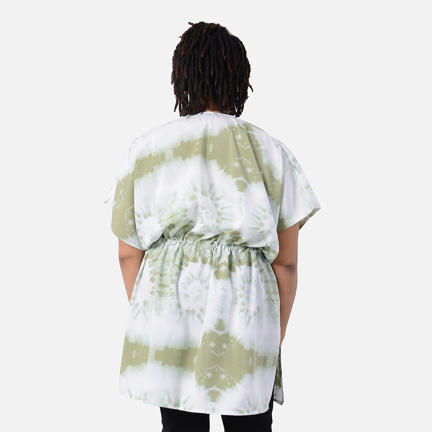 Voile Shirt with Waist Belt (One Size) - Light Green