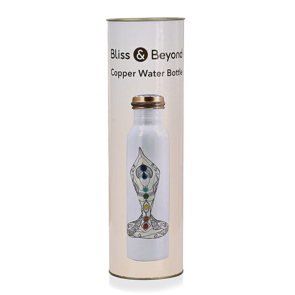 Bliss - Beyond Seven Chakra 32oz Copper Water Bottle - White - Multi