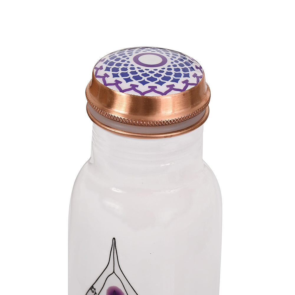 Bliss - Beyond Seven Chakra 32oz Copper Water Bottle - White - Multi