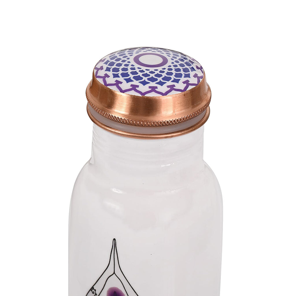 Bliss - Beyond Seven Chakra 32oz Copper Water Bottle - White - Multi