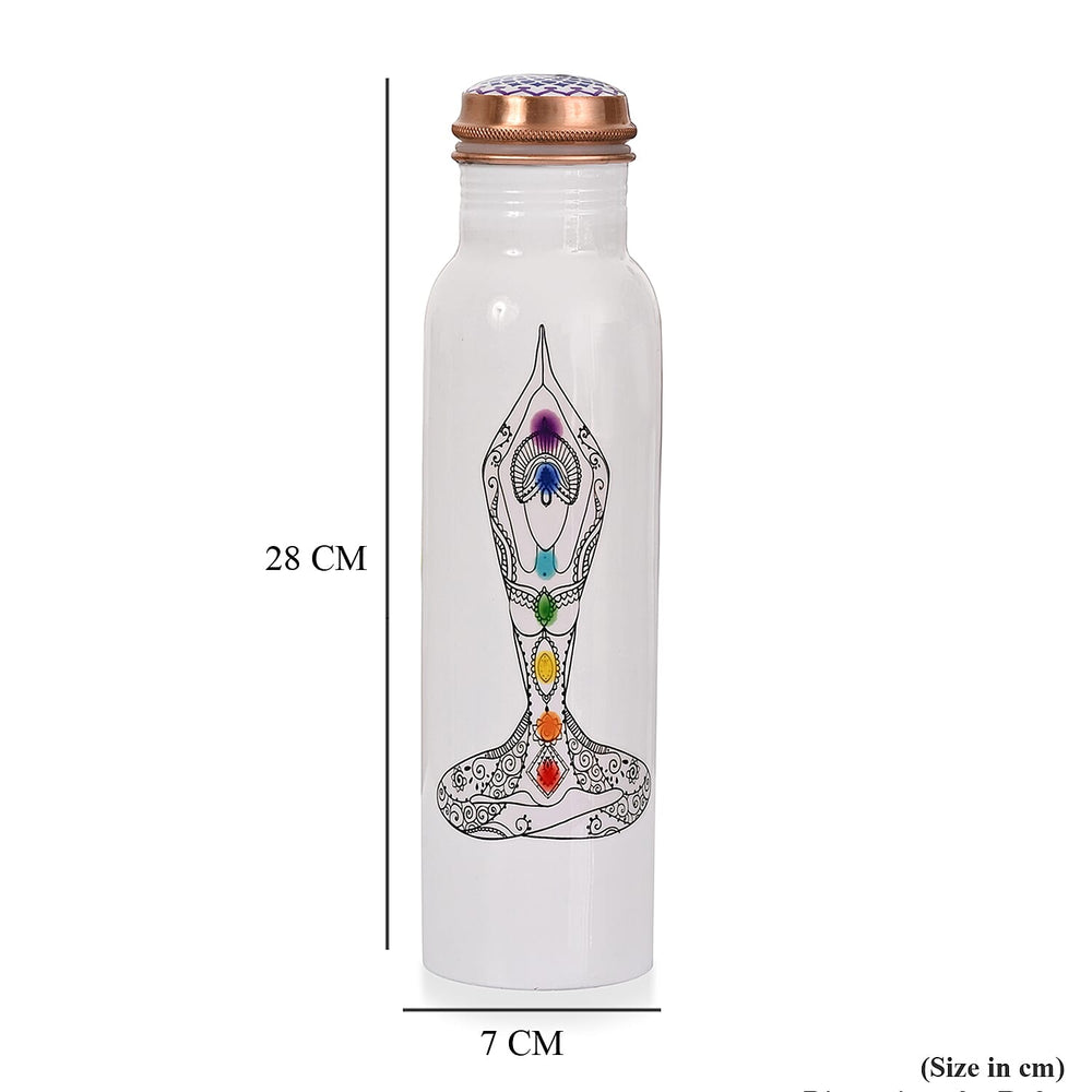 Bliss - Beyond Seven Chakra 32oz Copper Water Bottle - White - Multi