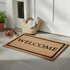 WELCOME Vinyl-Backed Coir Tufted Printed Doormat (45x75cm) - Brown