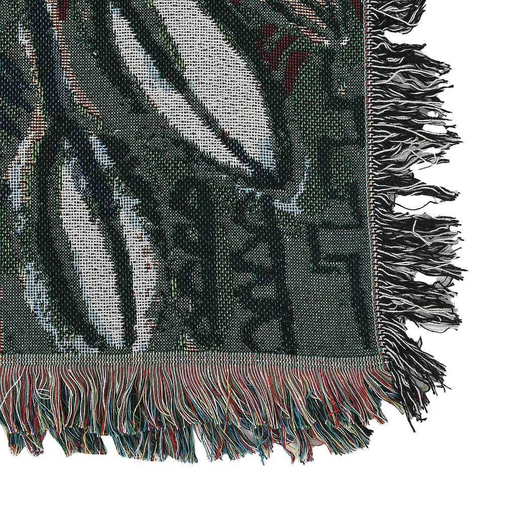 Soft Woven Jacquard Couch Throw - Wall Hanging (Size 152x127cm) - Black
