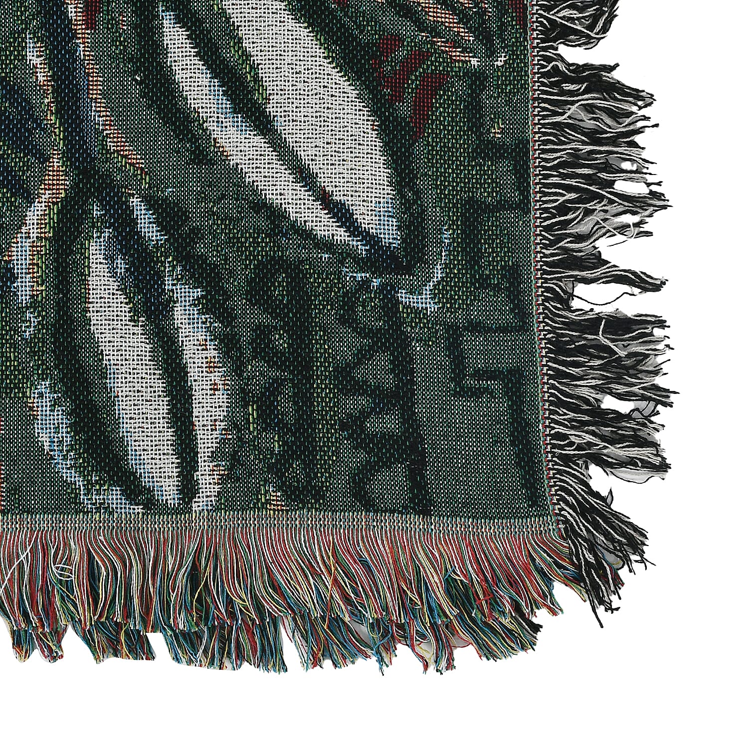 Soft Woven Jacquard Couch Throw - Wall Hanging (Size 152x127cm) - Black
