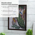 Made from Genuine Gemstone Hand Made Wall Art (Size 25x33x1 cm) - Peacock