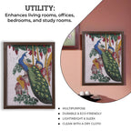 Made from Genuine Gemstone Hand Made Wall Art (Size 25x33x1 cm) - Peacock