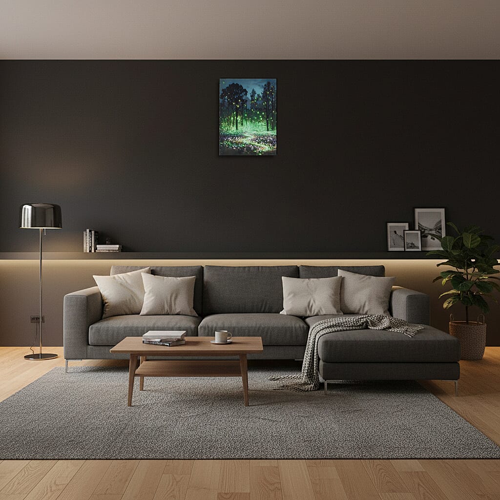 Bliss - Beyond Twinkling Nocturnal Woodland Wall Arts with built- in light (30x40cm)