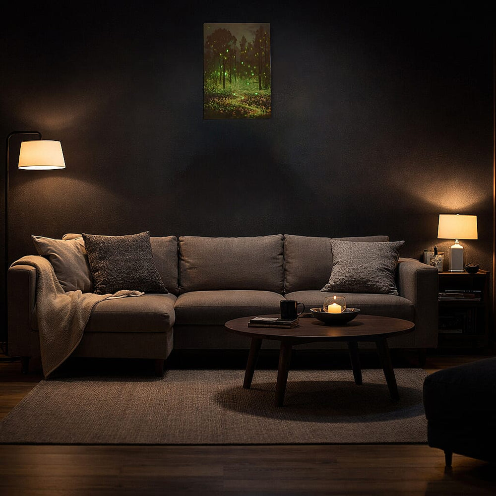Bliss - Beyond Twinkling Nocturnal Woodland Wall Arts with built- in light (30x40cm)