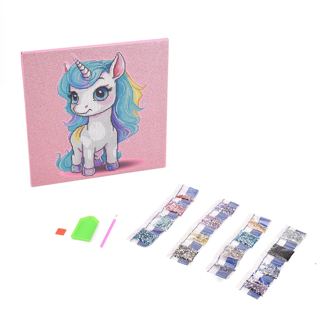 Set of 4 Canvas DIY Diamond Paintings (35 x 35 cm) - Multicolour