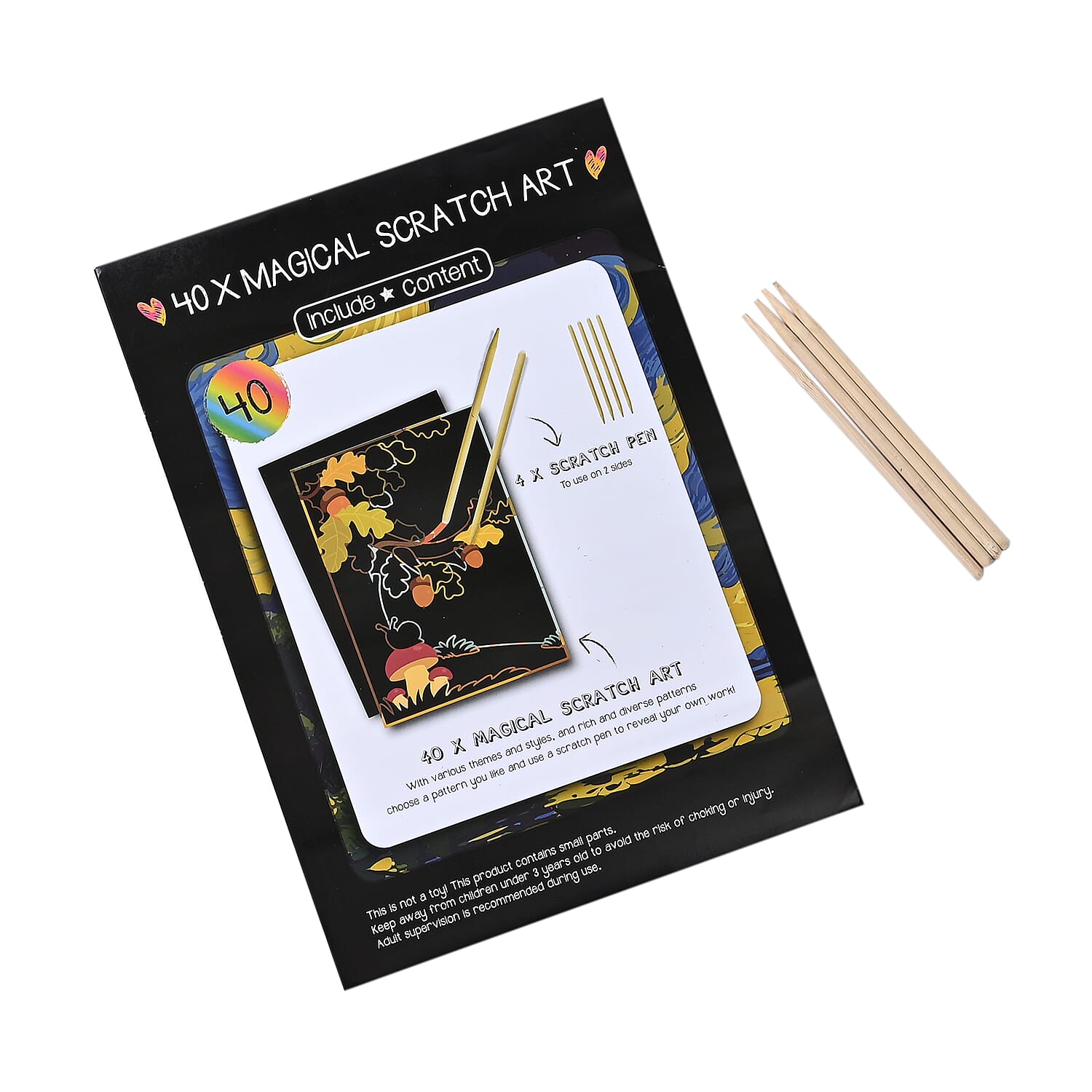 Set of 40 Sheet Scratch Paper Art - Multicolor A4 Size