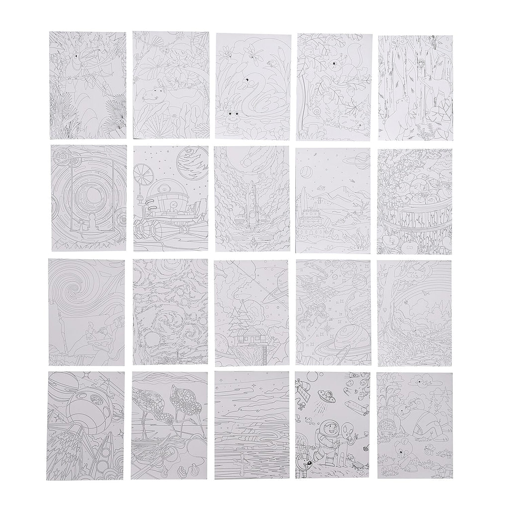 Set of 40 Sheet Scratch Paper Art - Multicolor A4 Size