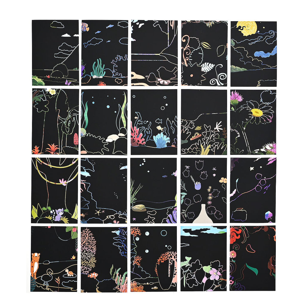 Set of 40 Sheet Scratch Paper Art - Multicolor A4 Size
